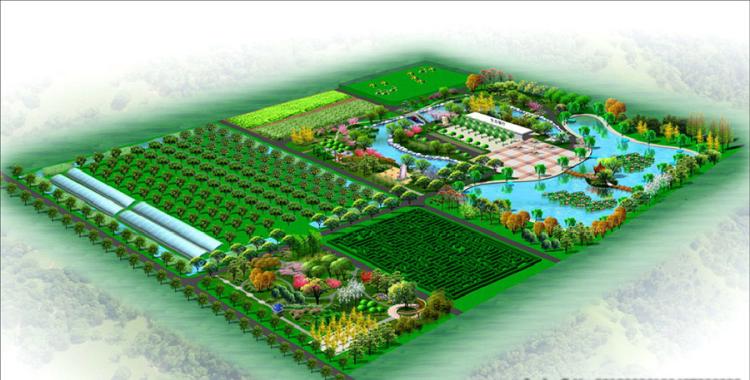 農業觀光旅游生態園設計效果圖 培養室果樹玻璃溫室種植栽植大棚